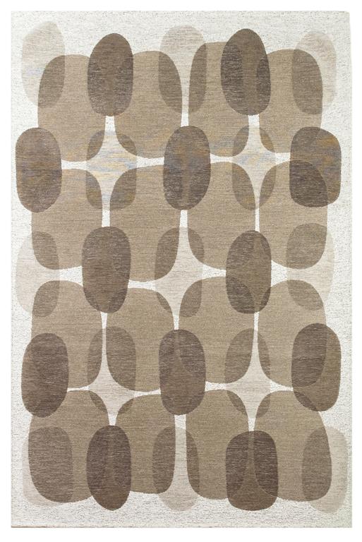 Tapis de salon moderne tissé plat beige 240x340 cm
