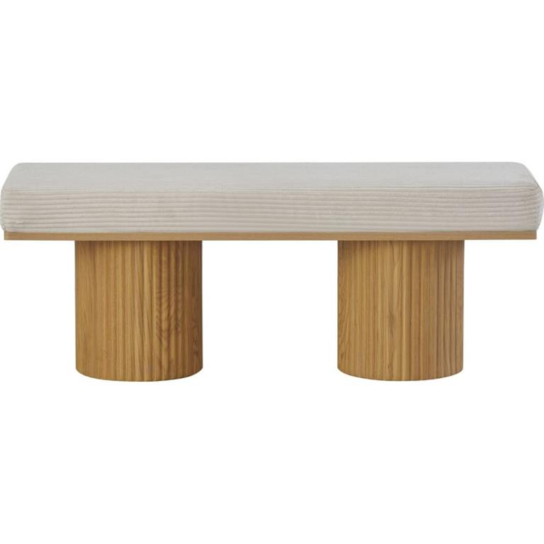 Banc en velours côtelé beige