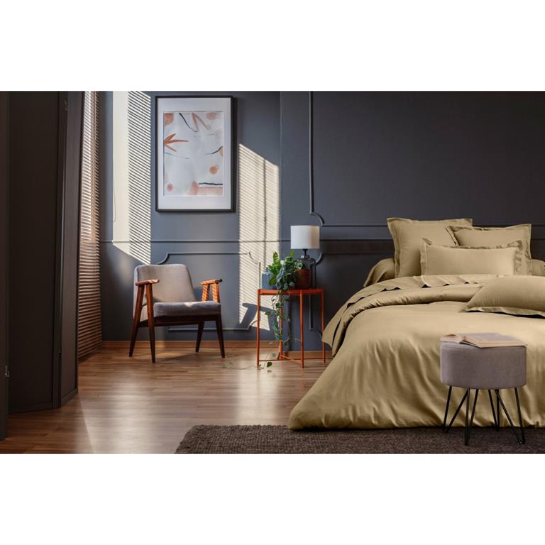 Drap plat satin de coton 270x300 cm beige