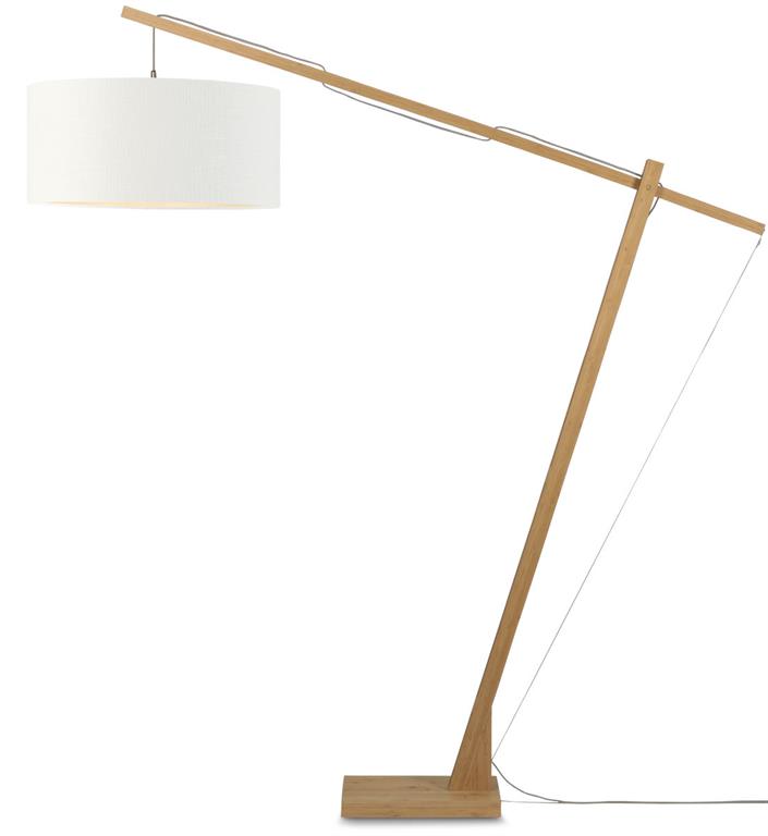 Lampadaire en bambou abat-jour en lin H207cm