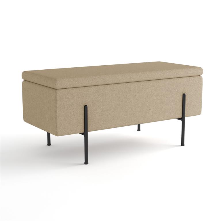 Banquette-coffre beige en bois