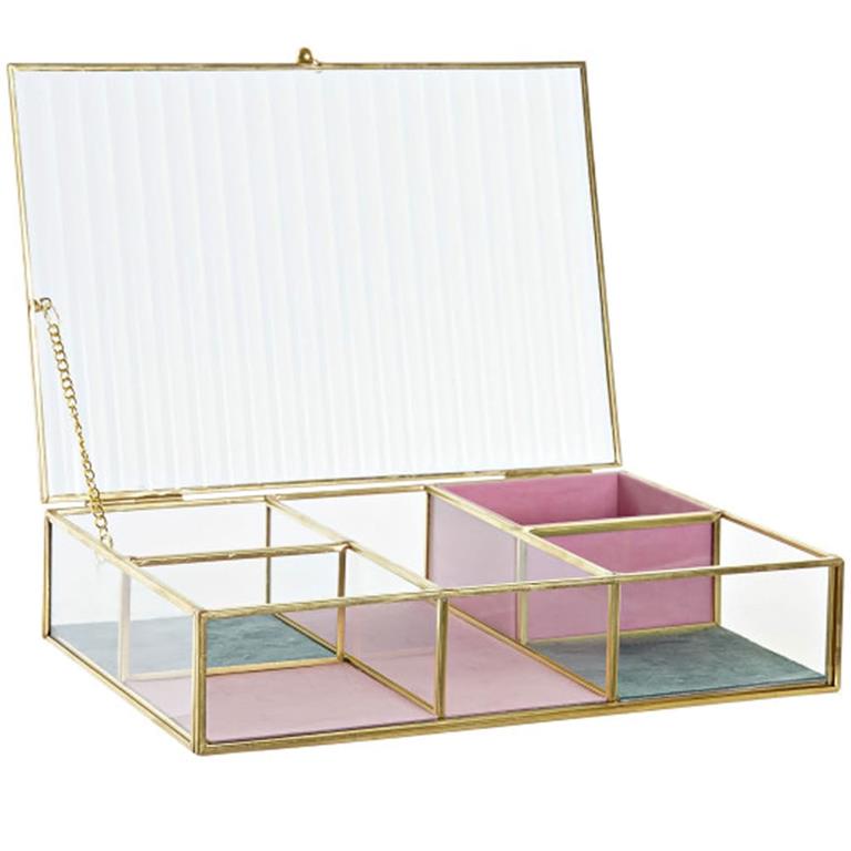 Boîte à bijoux en métal doré