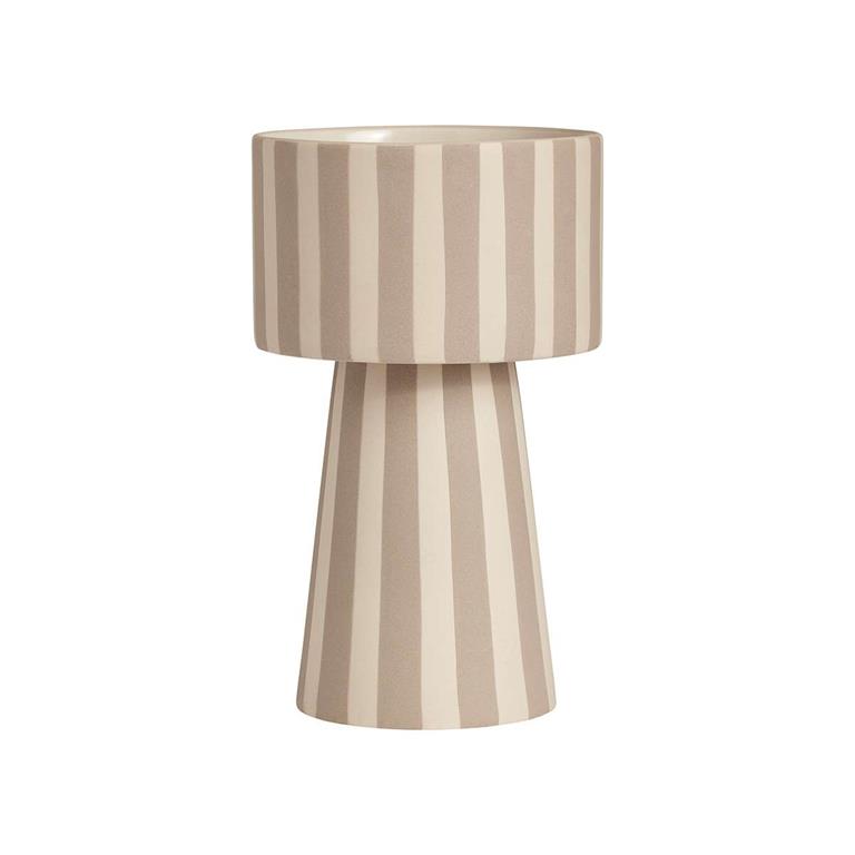 Pot de fleurs gris en grès Ø15xH24cm