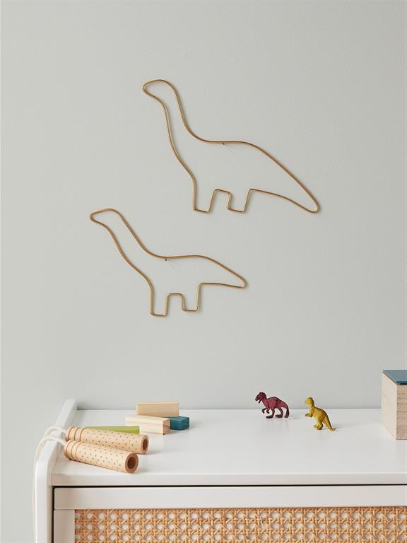 Dinosaures en métal par lot de 2 doré