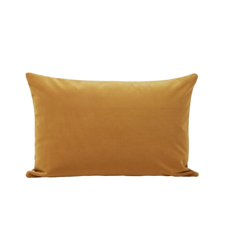 Housse de coussin en velours mat jaune 40x60 cm