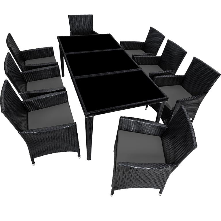 Salon de jardin cadre aluminium anti UV 2 sets de housse noir
