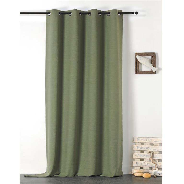 Rideau en 100% lin libeccio vert 135x255 cm