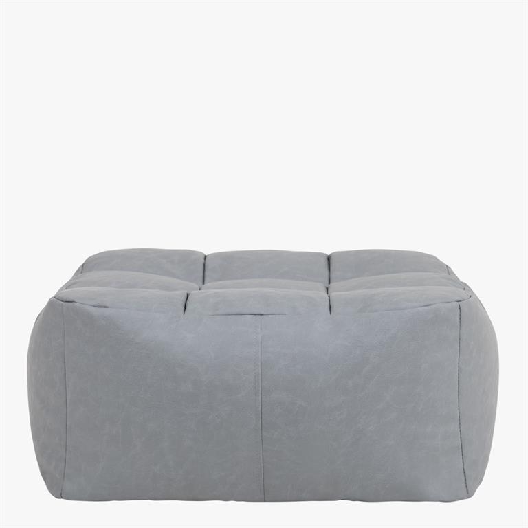 Pouf repose-pieds similicuir gris