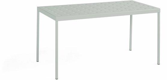Table de jardin rectangulaire en acier verte pastel 144 x 76 cm