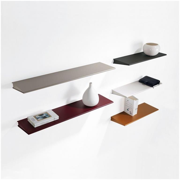 Etagère murale ALA acier composition 4 coloris gris marsala blanc cuivre