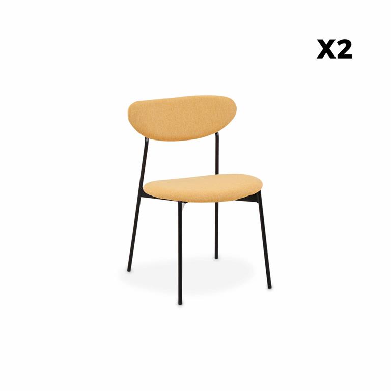 Lot de 2 chaises scandinaves moutarde