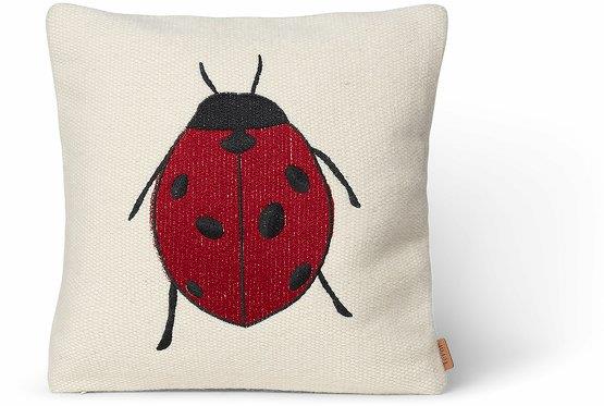 Coussin brodé coccinelle 40 x 40 cm Forest - Ferm Living