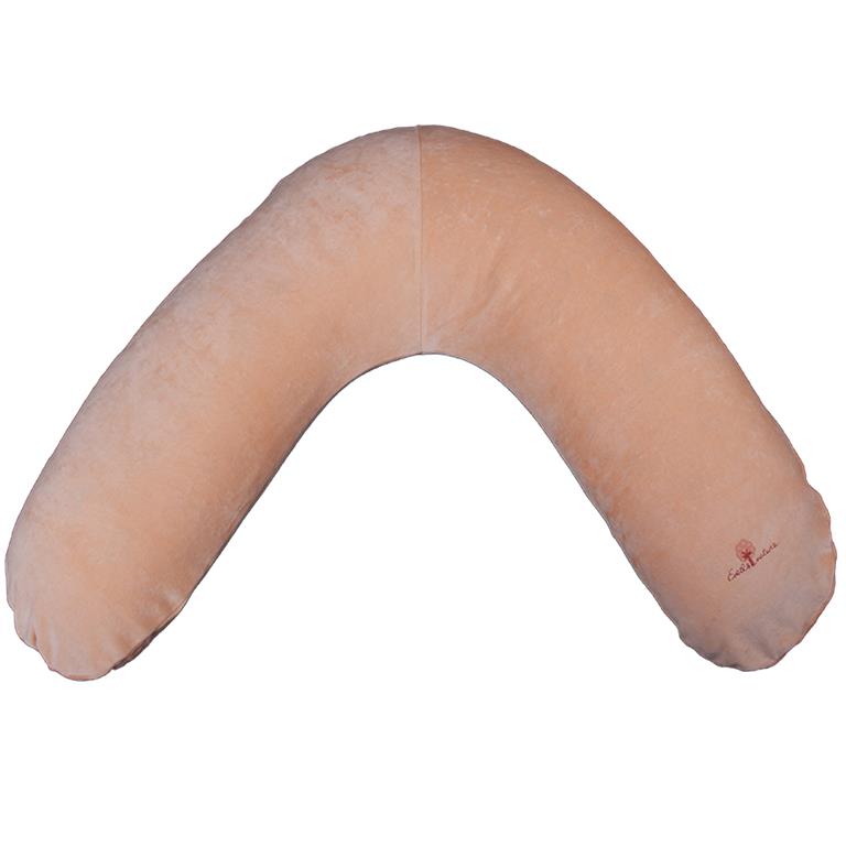 Coussin d'allaitement et de maternité 160 cm Coton bio Pêche