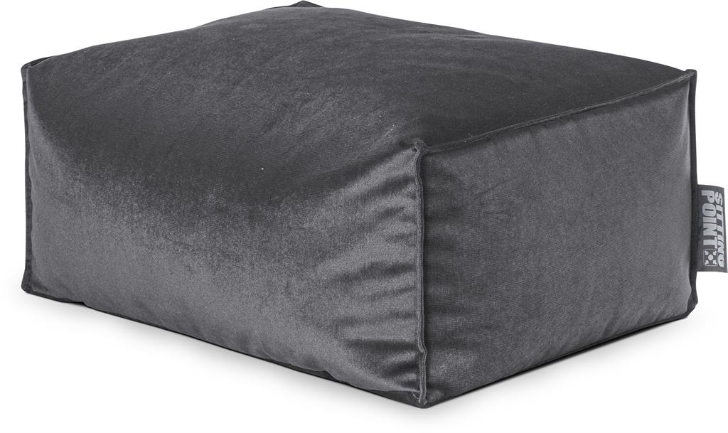 Repose-pied d'intérieur aspect velours anthracite 55x65x35cm