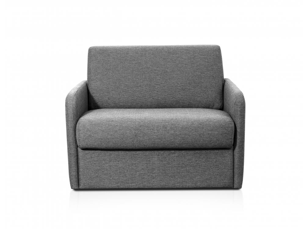 Fauteuil Convertible Express en tissu - Matelas 70x190 cm - Gris foncé