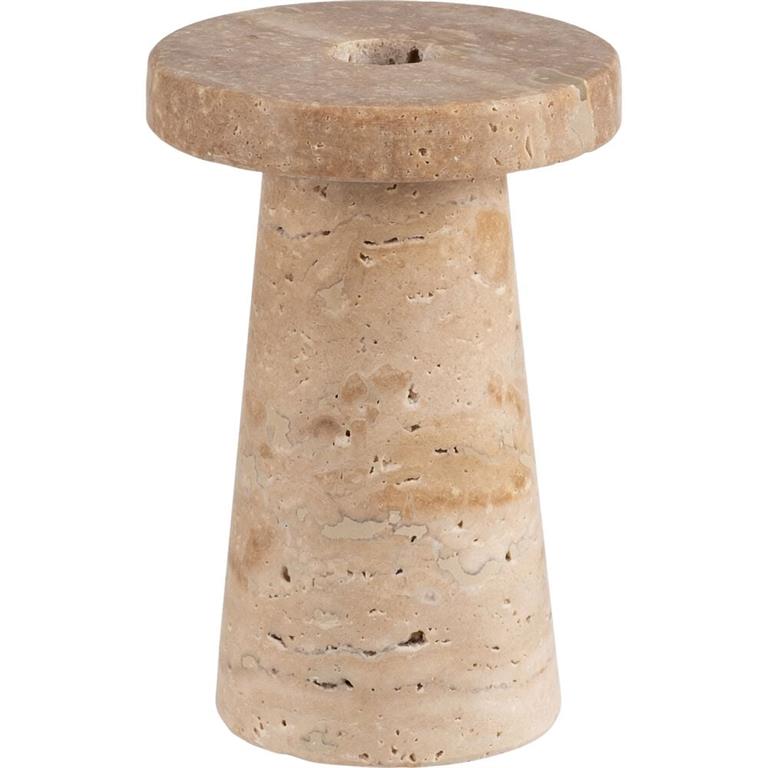 Bougeoir en travertin H13cm - naturelGOURNAY