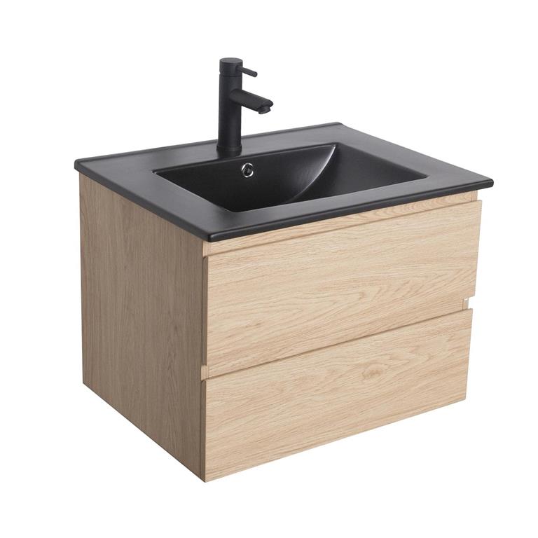 Meuble simple vasque 60cm  Décor chêne 