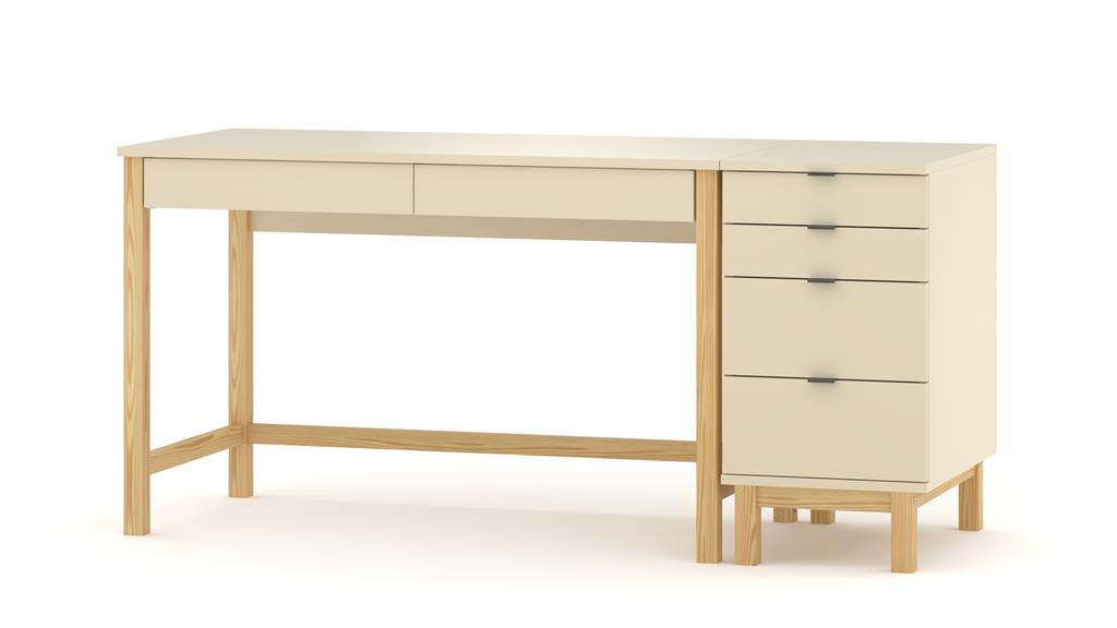 Bureau enfant en pin massif&MDF 120x60 beige