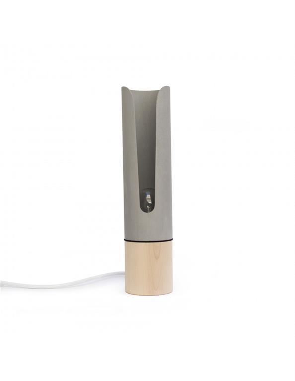Lampe à poser en bois et béton