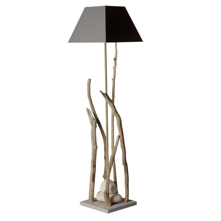 Lampadaire en bois gris