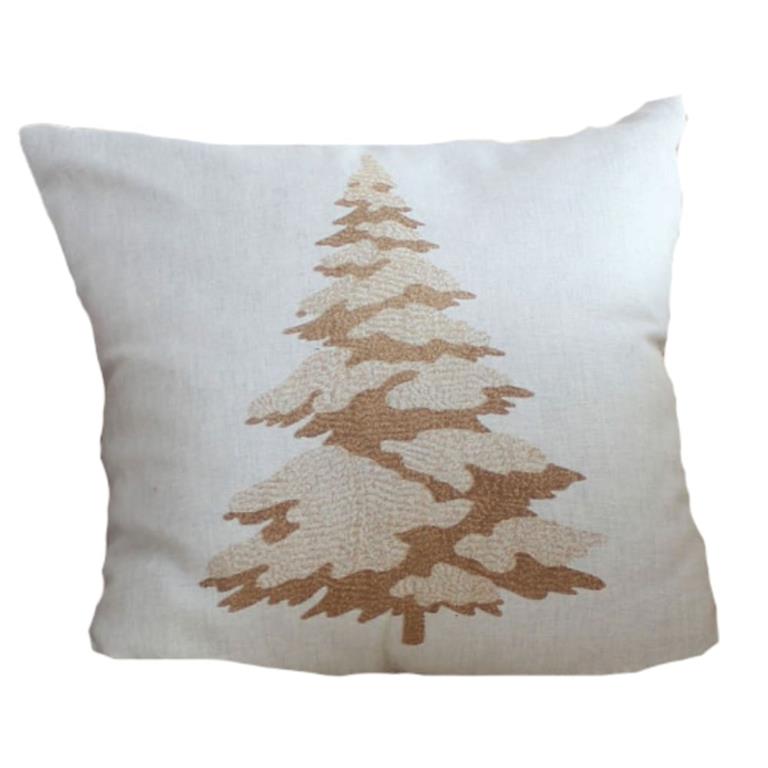 Coussin déhoussable 40 x 40 cm motif sapin imprimé