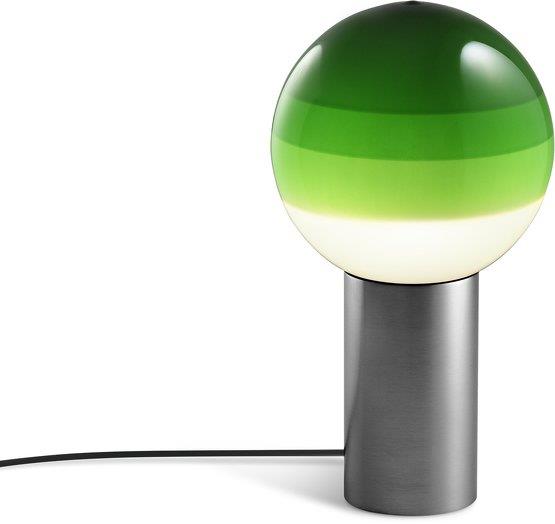 Lampe de bureau en métal et verre soufflé vert et gris Dipping