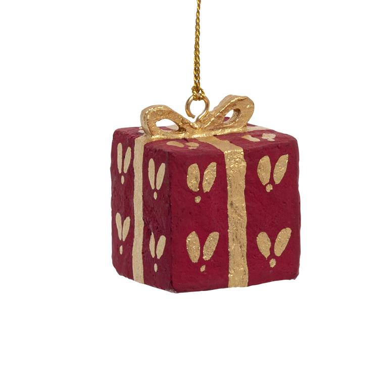 Suspension de Noël cadeau en coton violet