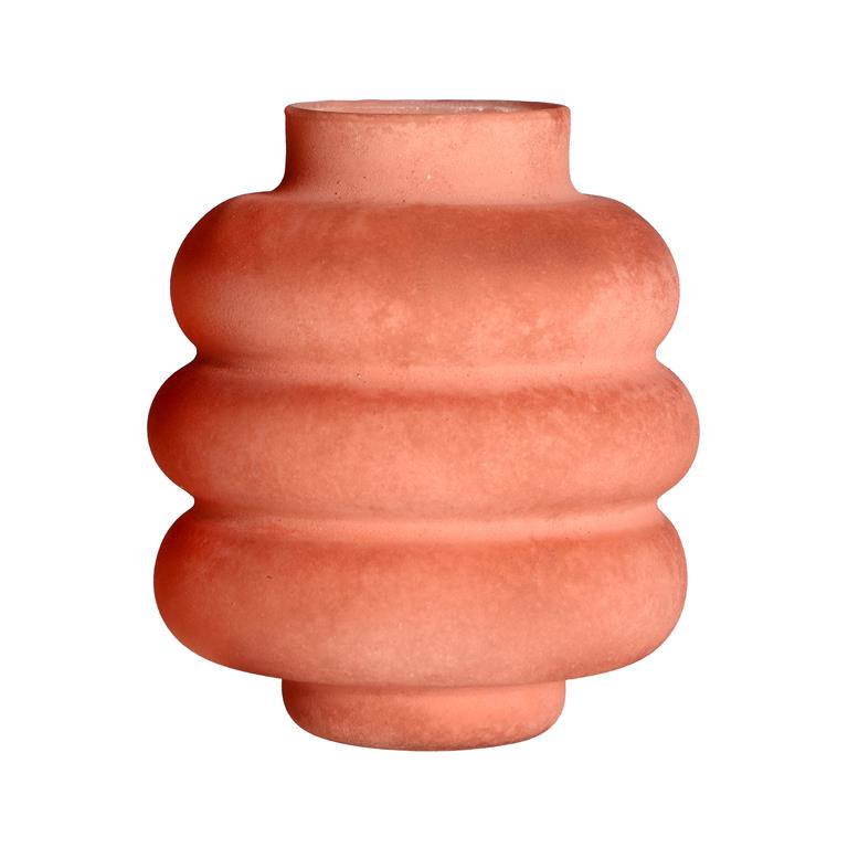 Vase en verre orange 24x24x27 cm