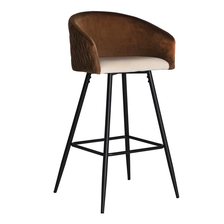 Tabouret en polyester marron 54x45x99 cm - lot de 2