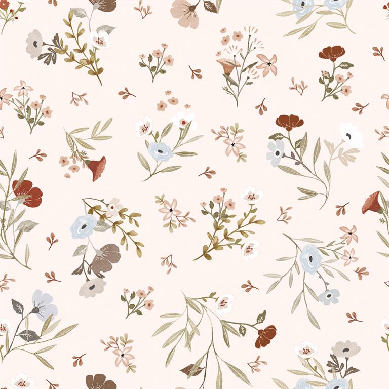 Papier peint floral poetry rose