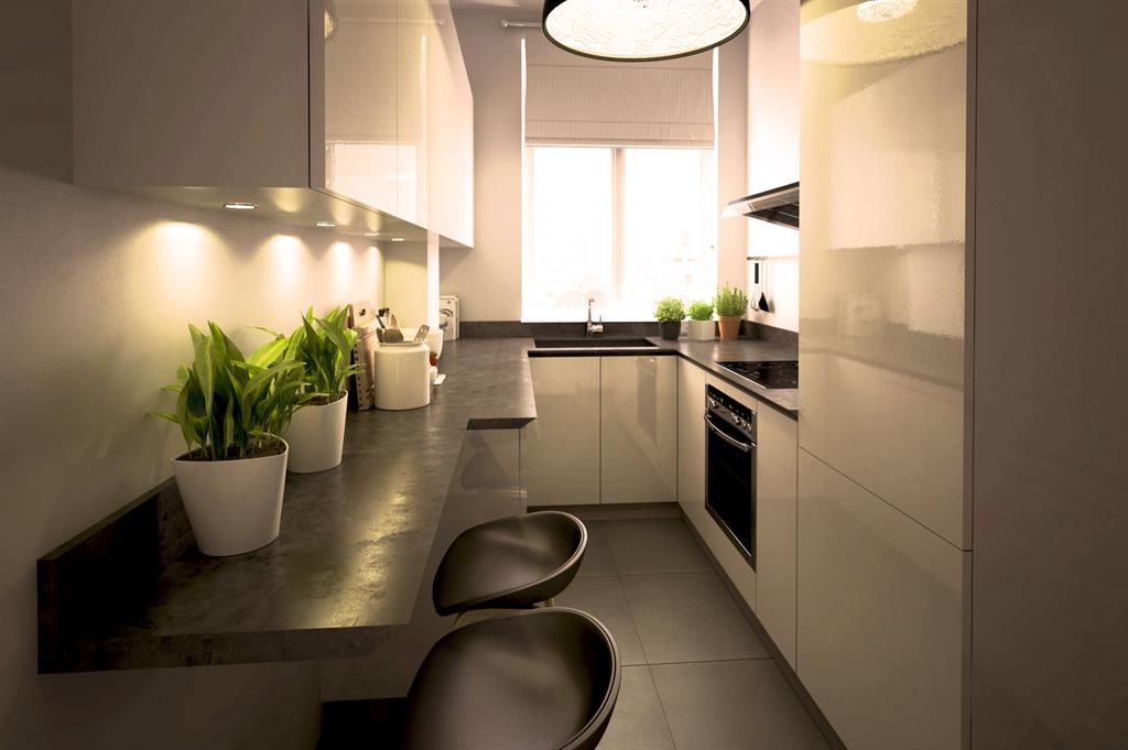 Amenagement d'une cuisine sur mesure en noir et blanc 