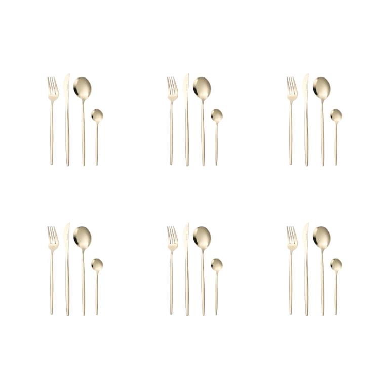 Ménagère en inox champagne 24 pièces