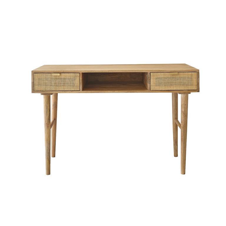 Le charme et l'originalité de ce bureau en bois de manguier et cannage vous inspirera pour créer un look vintage dans votre salon ou votre entrée. Caractéristiques : Matière : manguier ...
