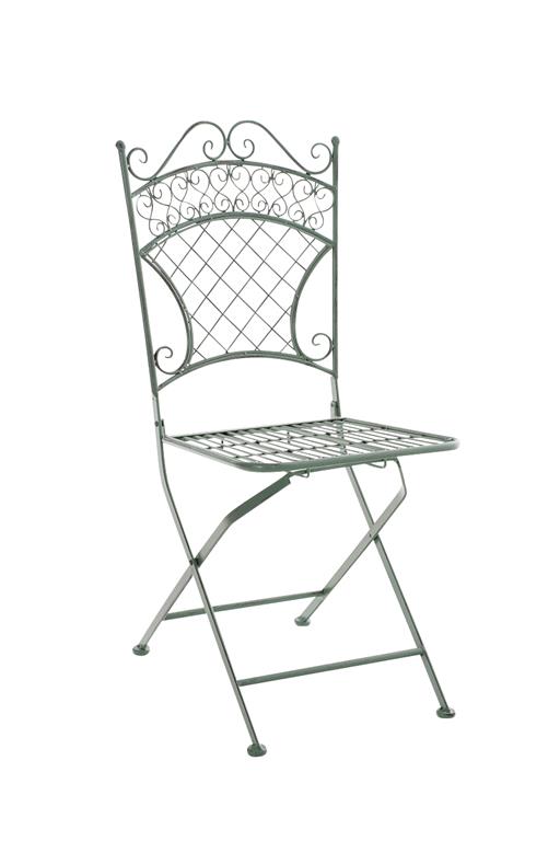 Chaise de jardin pliable en métal Vert antique