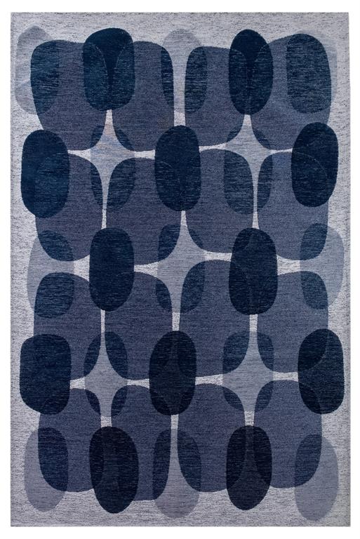 Tapis de salon moderne tissé plat bleu 240x340 cm