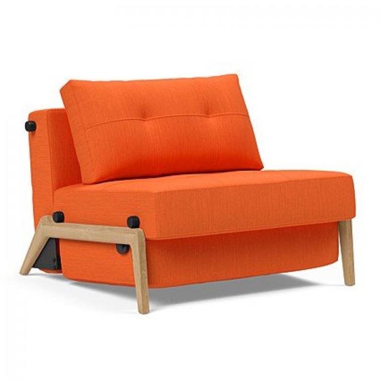 INNOVATION LIVING Fauteuil design SOFABED CUBED 02 WOOD convertible lit 200x90 cm Elegence Orange