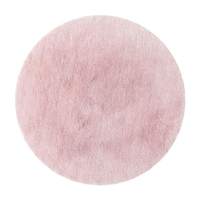 Tapis de bain rond en microfibre antidérapant rose 90 D