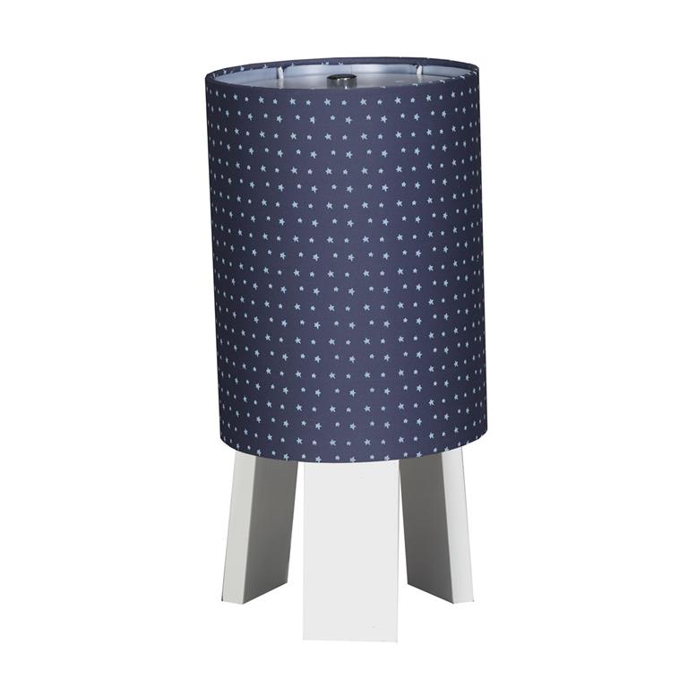 Lampe de chevet avec pied en coton Bleu
