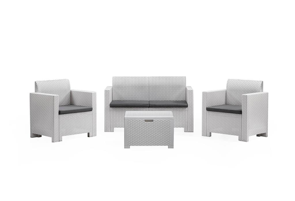 Set salon d’extérieur blanc 75x58 cm