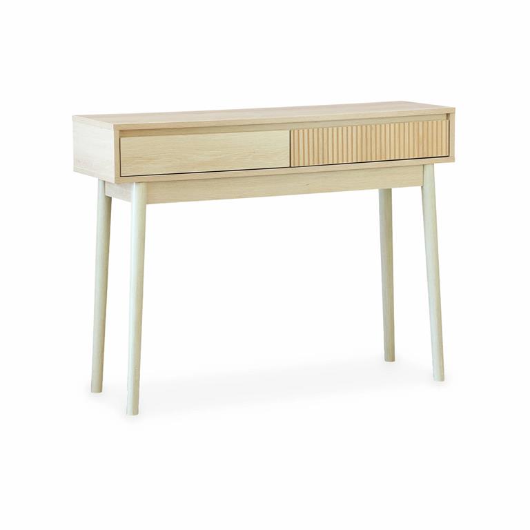 Console décor bois 2 tiroirs
