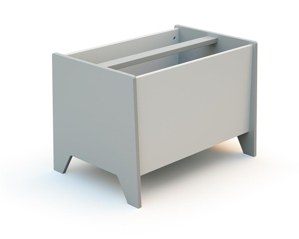 Coffre à jouets et rangment en bois Gris et Blanc