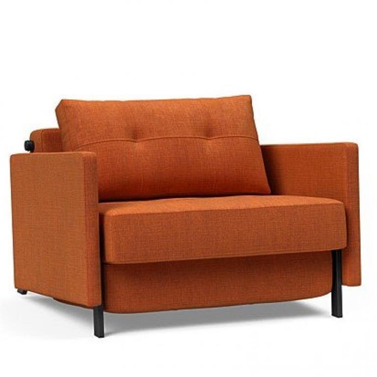 INNOVATION LIVING  Fauteuil design SOFABED CUBED 02 ARMS convertible lit 200x90cm Esina Rust Orange