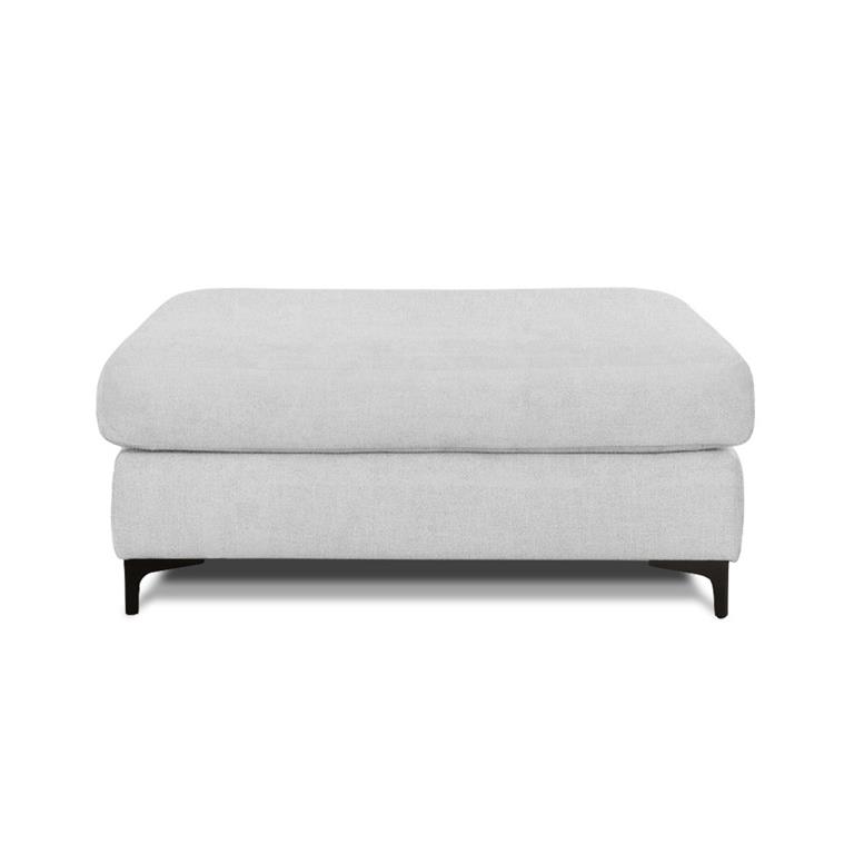 Pouf salon tissu gris clair