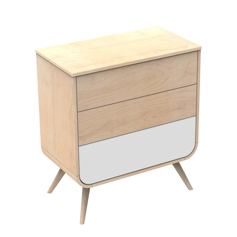 Commode 3 tiroirs pieds bois
