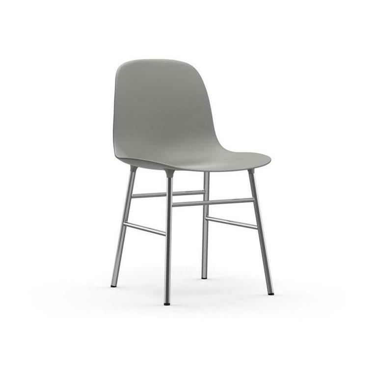 Chaise en chrome et pp gris Form - Normann Copenhagen