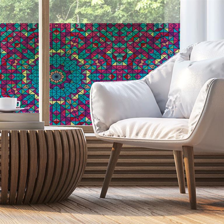 Film Occultant vitrail mauve 40x100cm
