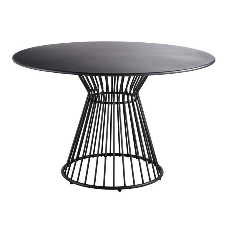 Avec son style moderne et sa forme épurée, la table de jardin ronde en métal noir mat MEKNES vous promet de belles soirées d'été!Harmonisez sa forme circulaire avec des photophores ...