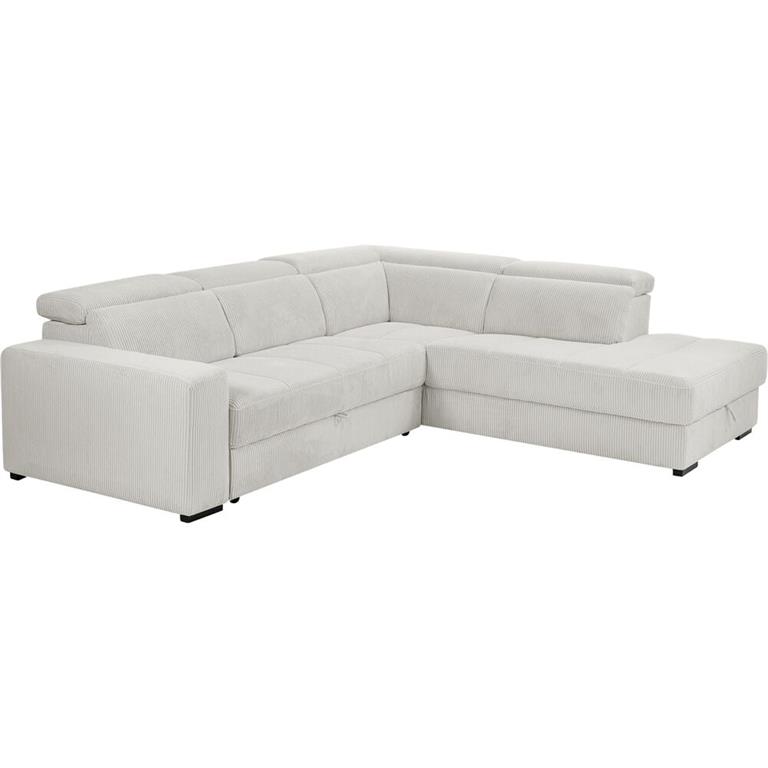 Canapé grand angle droit convertible en tissu castello  - beige roucasORIGANO