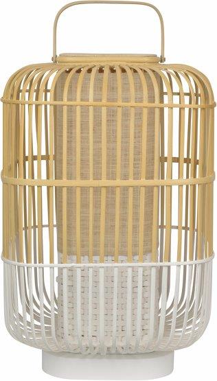 Lampe carré en bambou blanche L Bamboo Square - Forestier