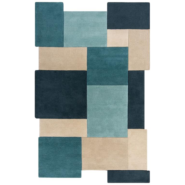 Tapis en laine bleu turquoise 200x290 cm